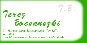 terez bocsanszki business card